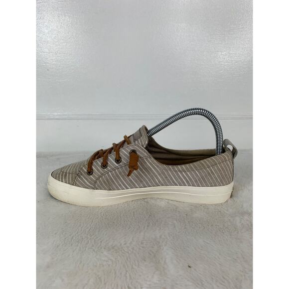Sperry Womens Striped Canvas Sneakers Brown & White Size 6.5 - Picture 6 of 9